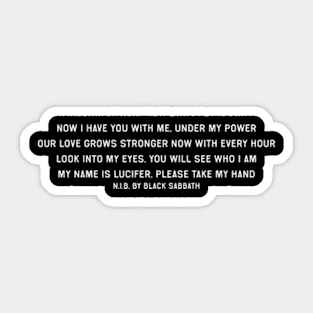 N.I.B Lyrics Sticker